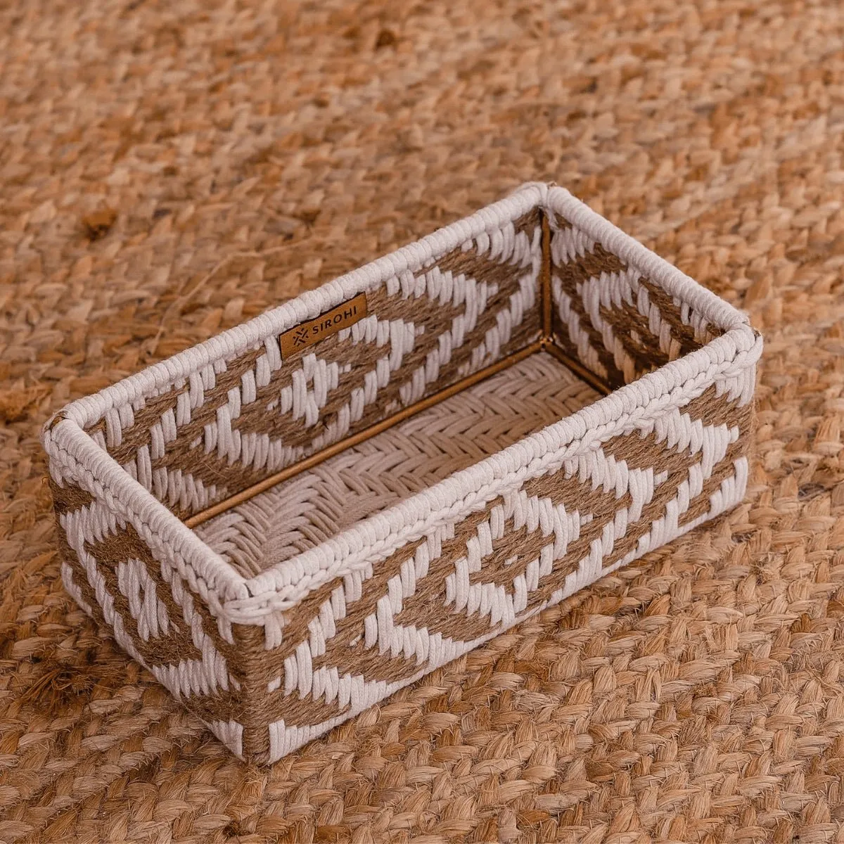 Memories Trinket Storage Tray - Jute & White