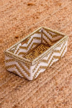 Memories Trinket Storage Tray - White & Gold