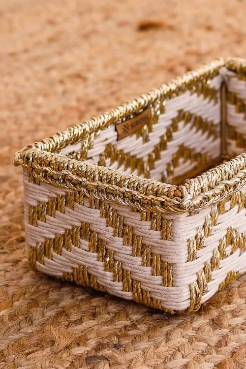 Memories Trinket Storage Tray - White & Gold