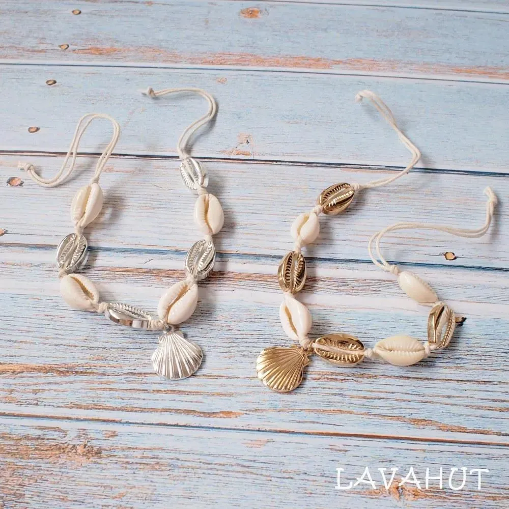 Mermaid Gold Cowry Seashell Hawaiian Bracelet