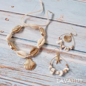 Mermaid Gold Cowry Seashell Hawaiian Bracelet