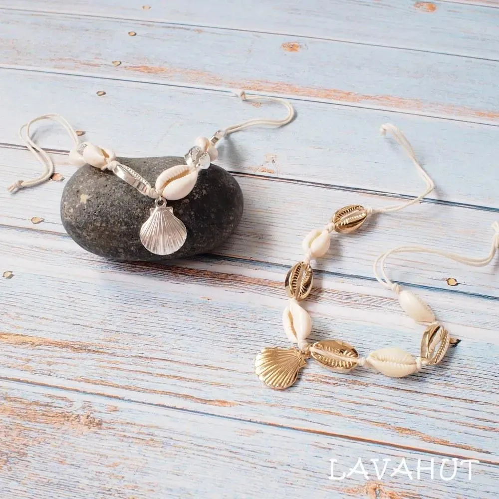 Mermaid Gold Cowry Seashell Hawaiian Bracelet