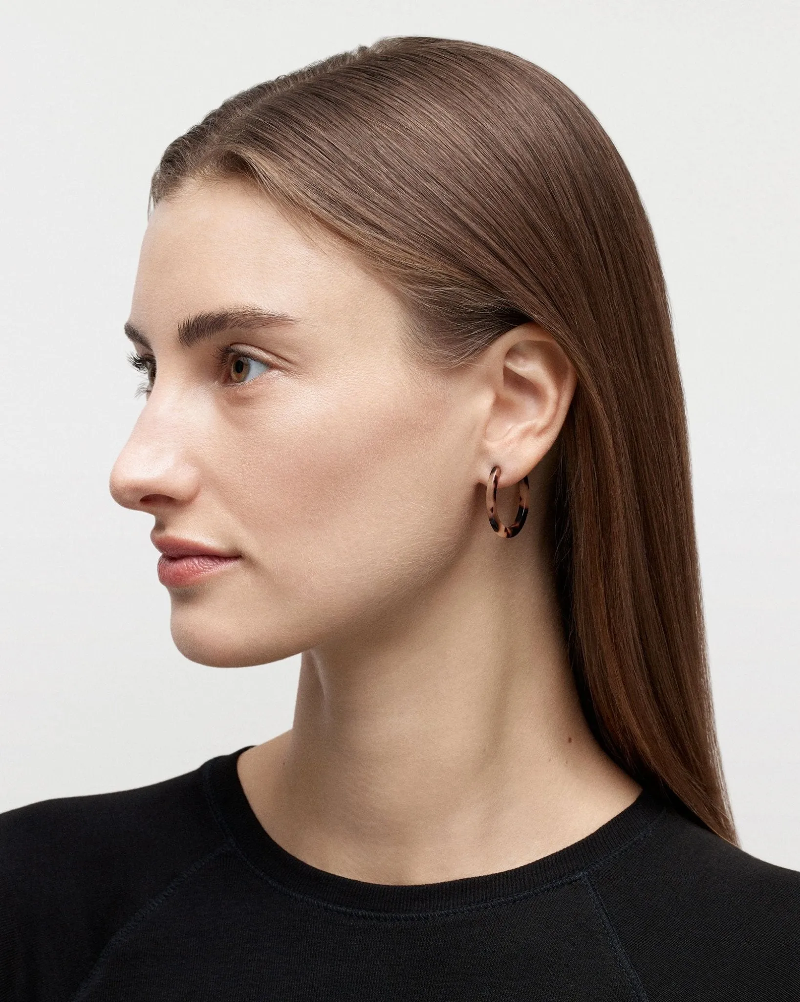 Mini Hoops in Grey Shell
