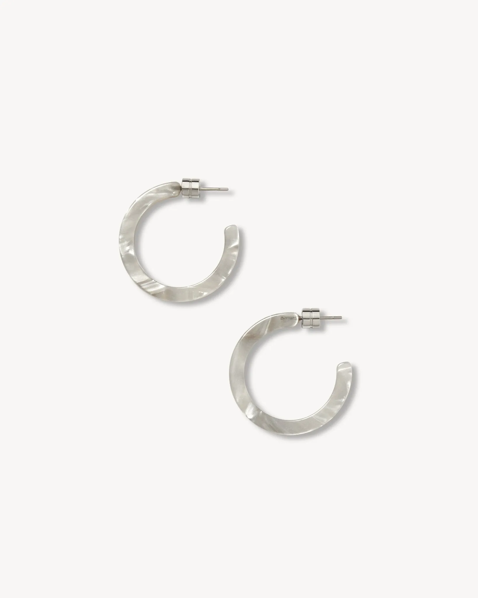 Mini Hoops in Grey Shell