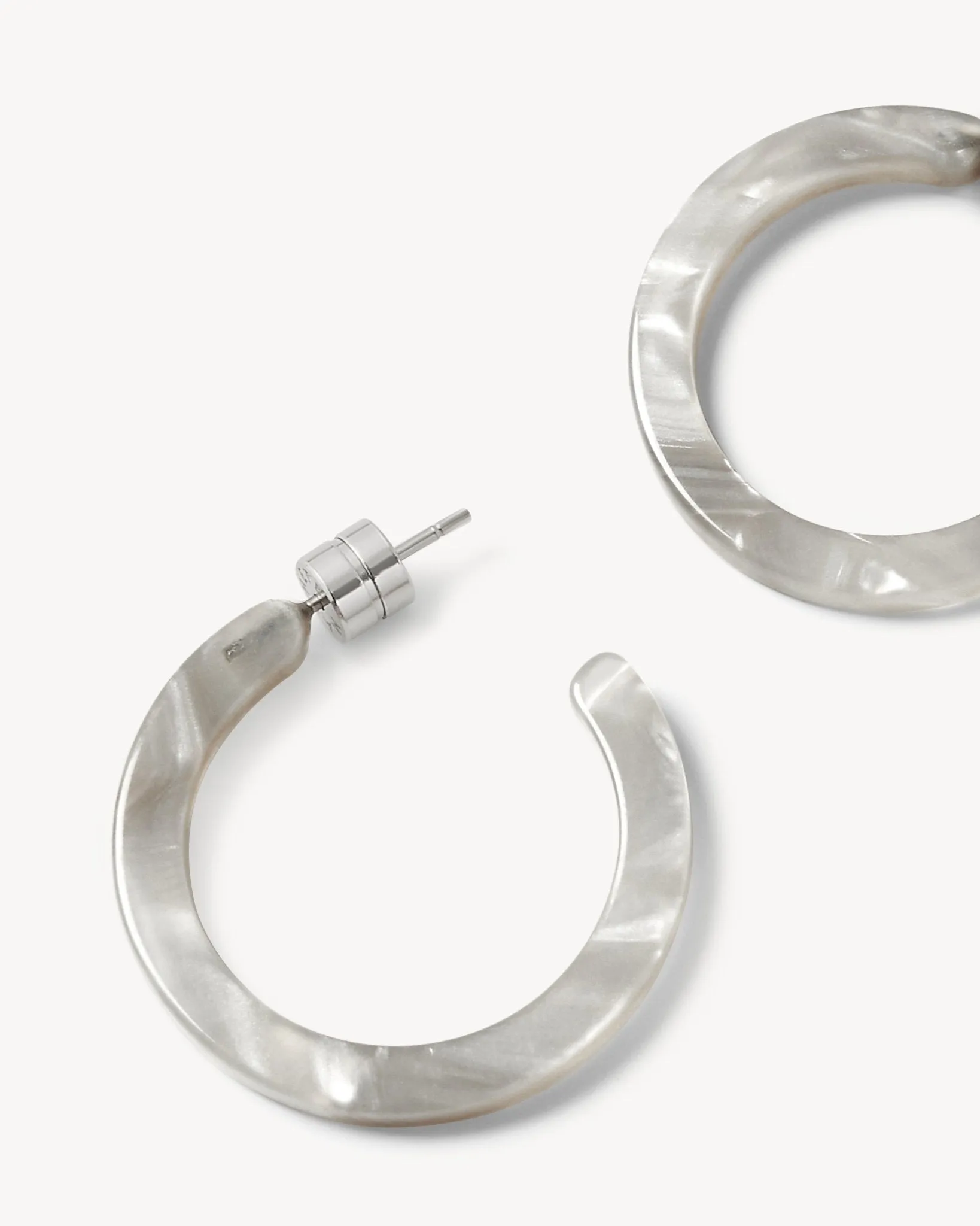 Mini Hoops in Grey Shell