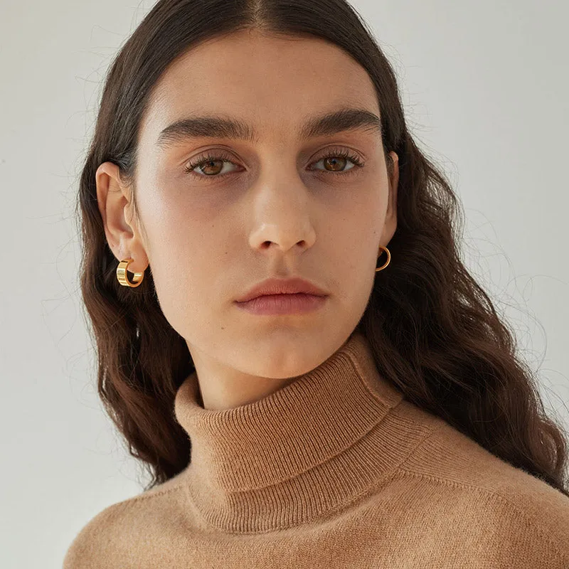 Minimalist Wide Hoop Earrings