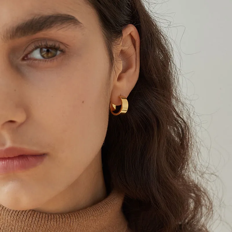 Minimalist Wide Hoop Earrings