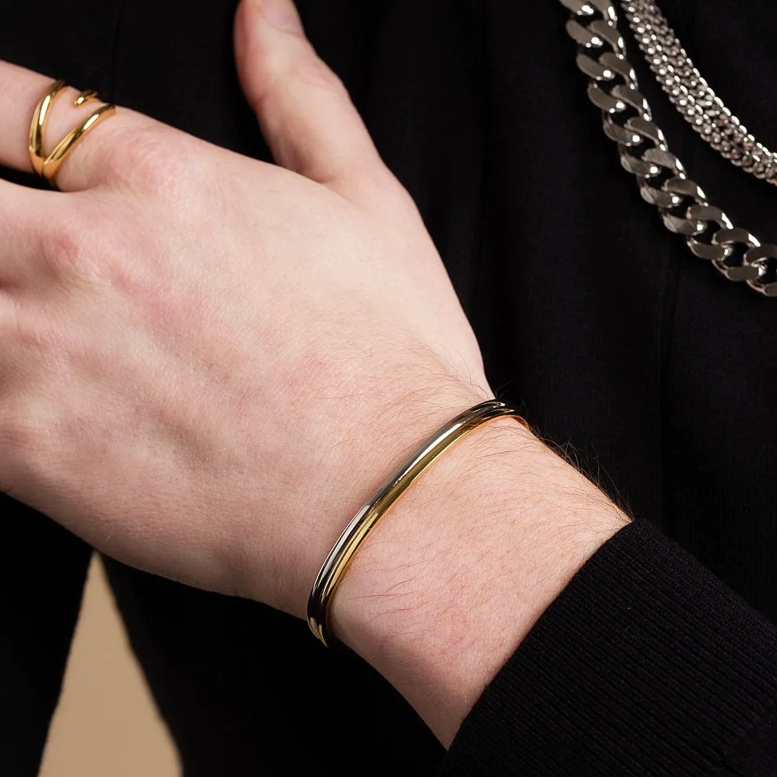 Mixed Metal Cuff Bracelet