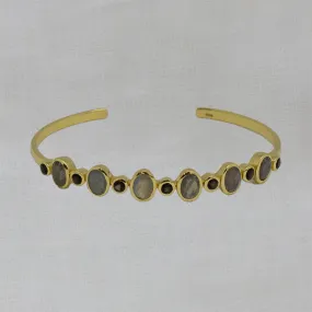 Multi-stone Gemstone Cuff Bracelet in Labradorite