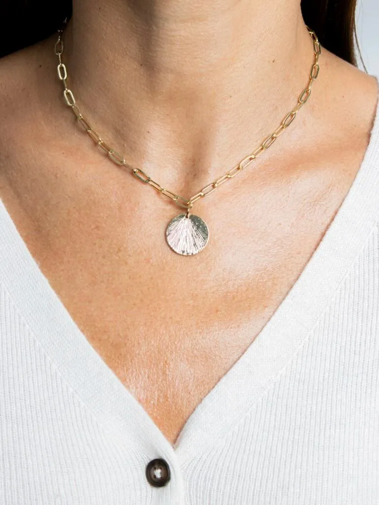 Olia Justine Paperlink Coin Necklace