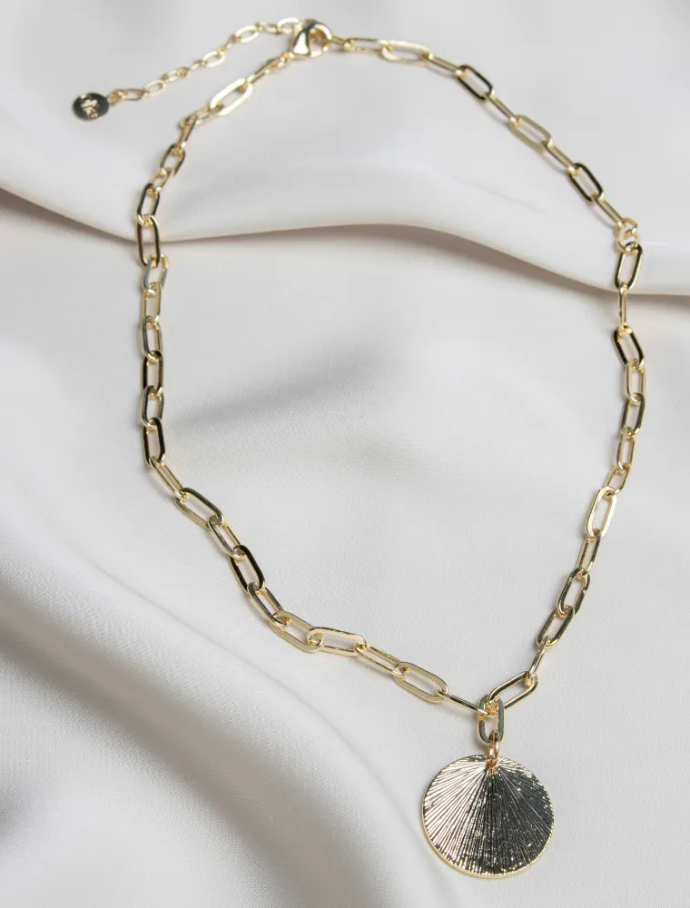 Olia Justine Paperlink Coin Necklace