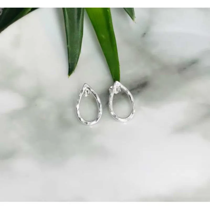 Open Teardrop Stud Earrings