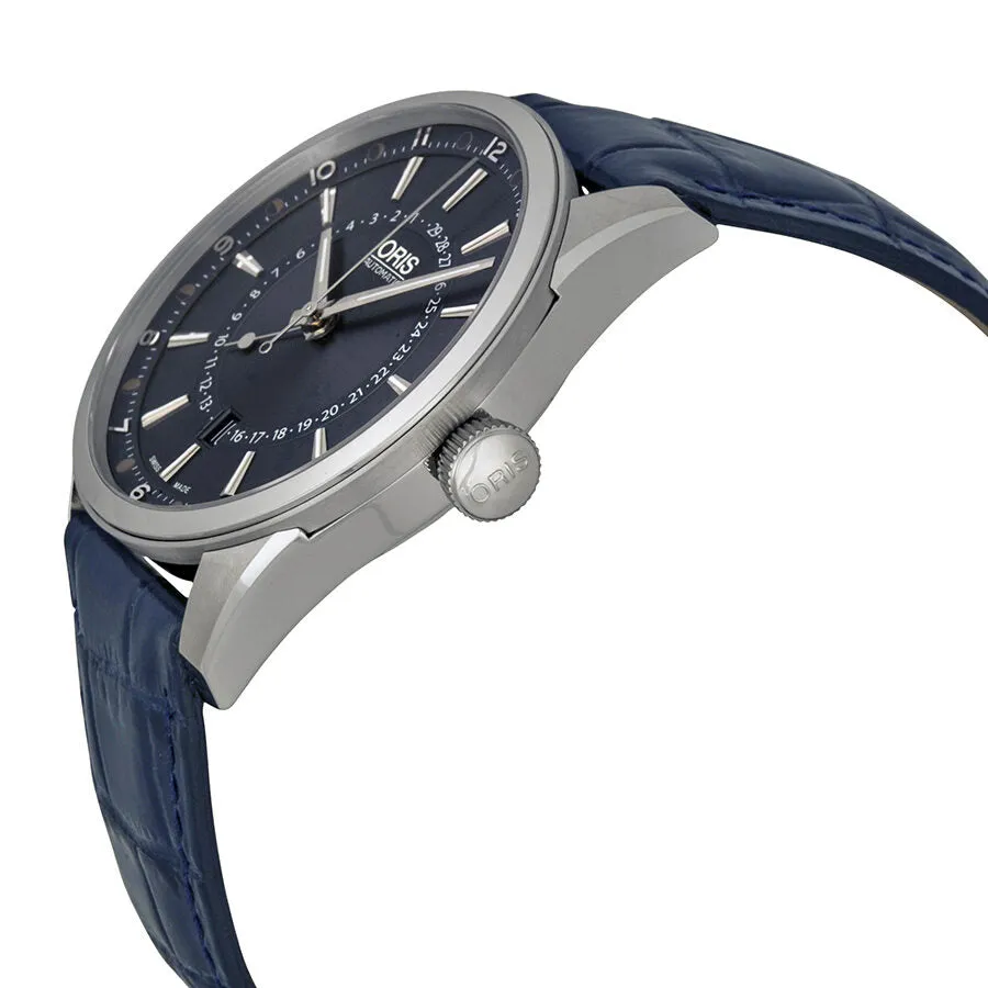 Oris Artix Moonphase Blue Dial Blue Leather Men's Watch 761-7691-4085LS