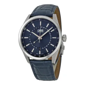 Oris Artix Moonphase Blue Dial Blue Leather Men's Watch 761-7691-4085LS