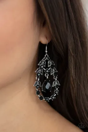 Paparazzi Earring ~ Garden Decorum - Black