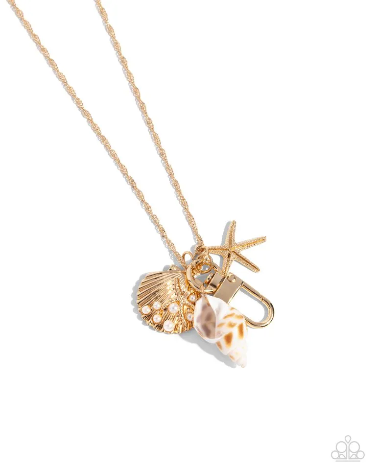 Paparazzi Necklace ~ Coastal Crowd - Gold