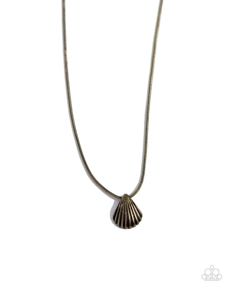 Paparazzi Necklace ~ Seashell Simplicity - Brass