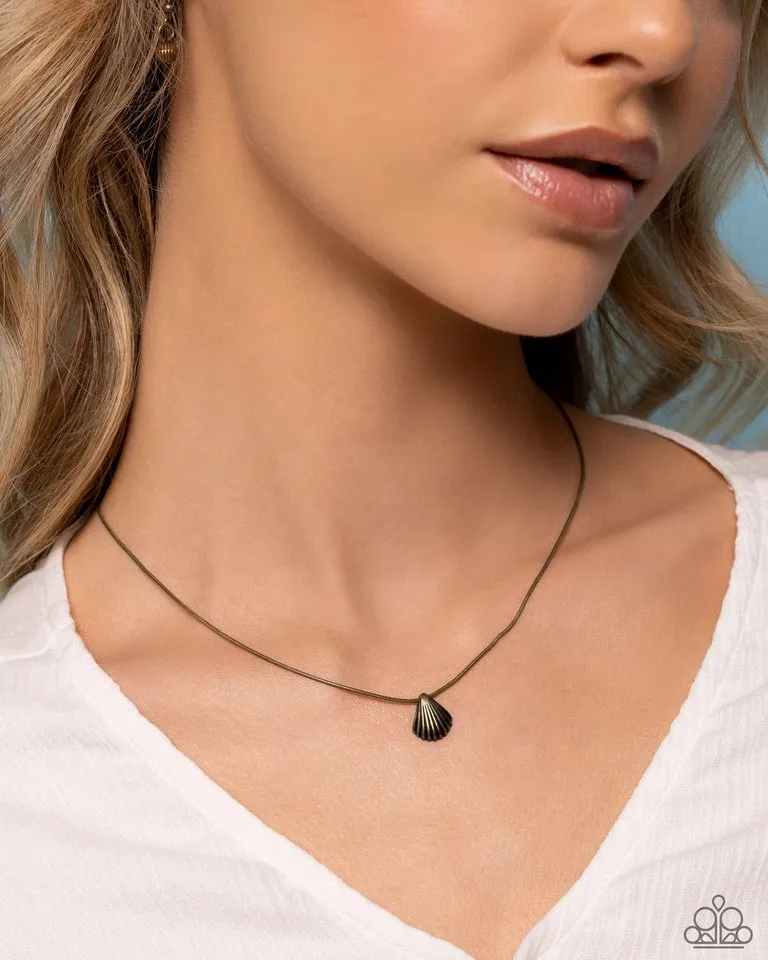 Paparazzi Necklace ~ Seashell Simplicity - Brass