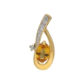 Pendentif Oval Kosmos Or Jaune 375 Saphire et Topaze Blanche