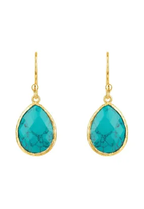 Petite Drop Earrings Arizona Turquoise Gold