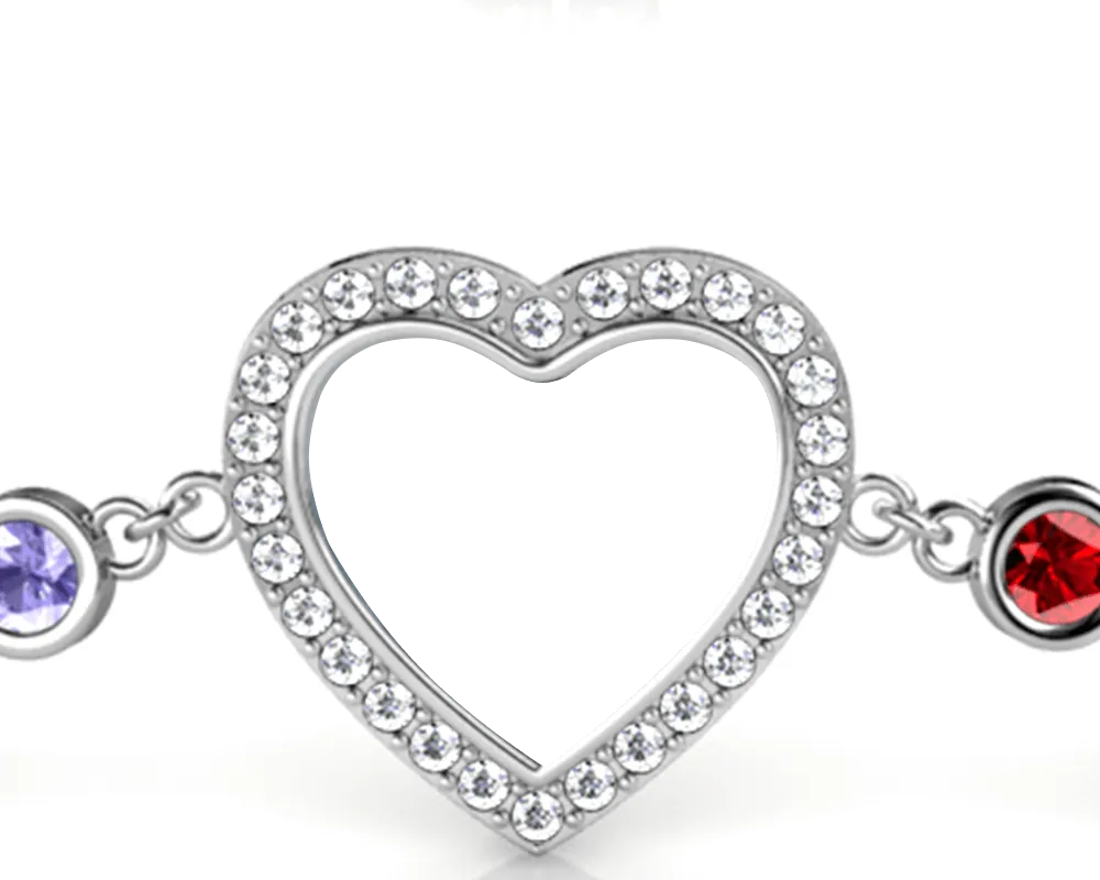 Photo Bracelet with Birthstone | Photo Charm Bracelet with Picture Inside