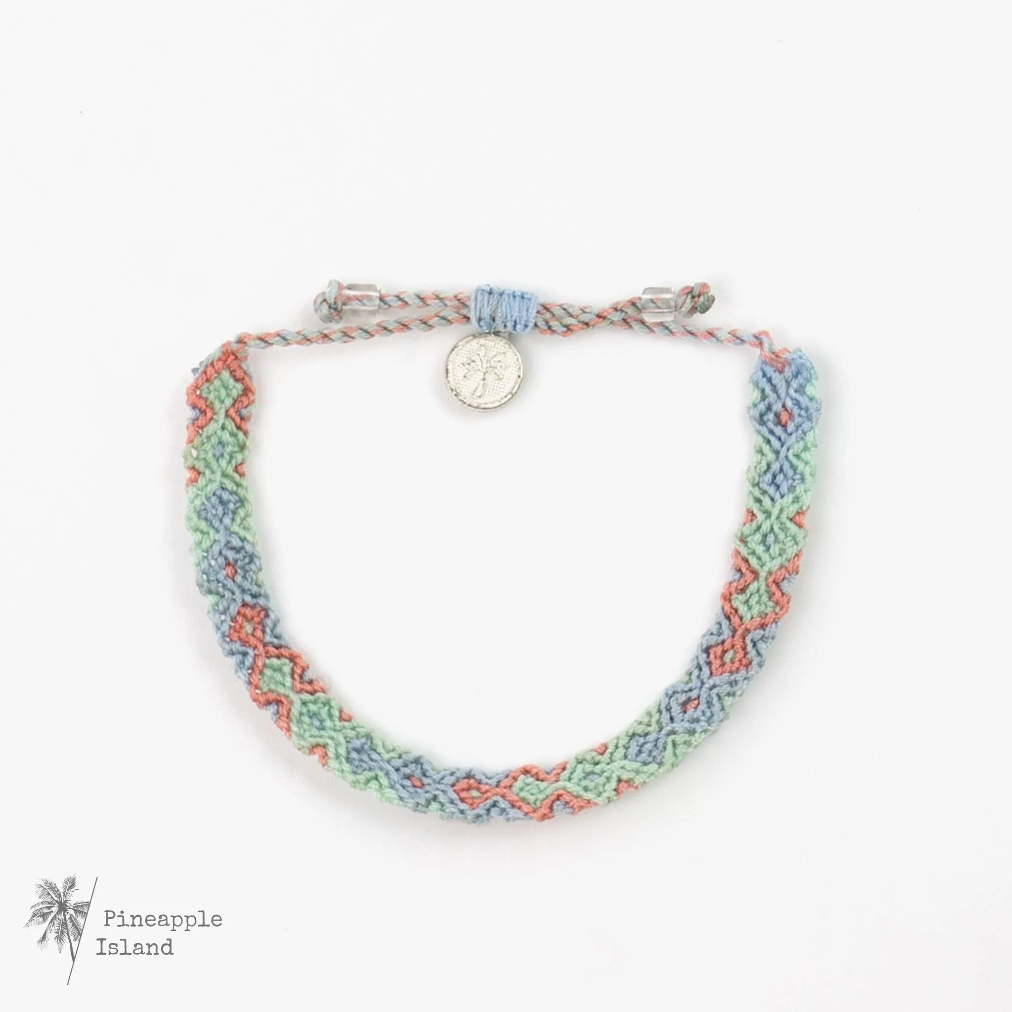 Pineapple Island - Leme Surf Bracelet, Braided Bracelet, by Pineapple Island : Aqua and Pink