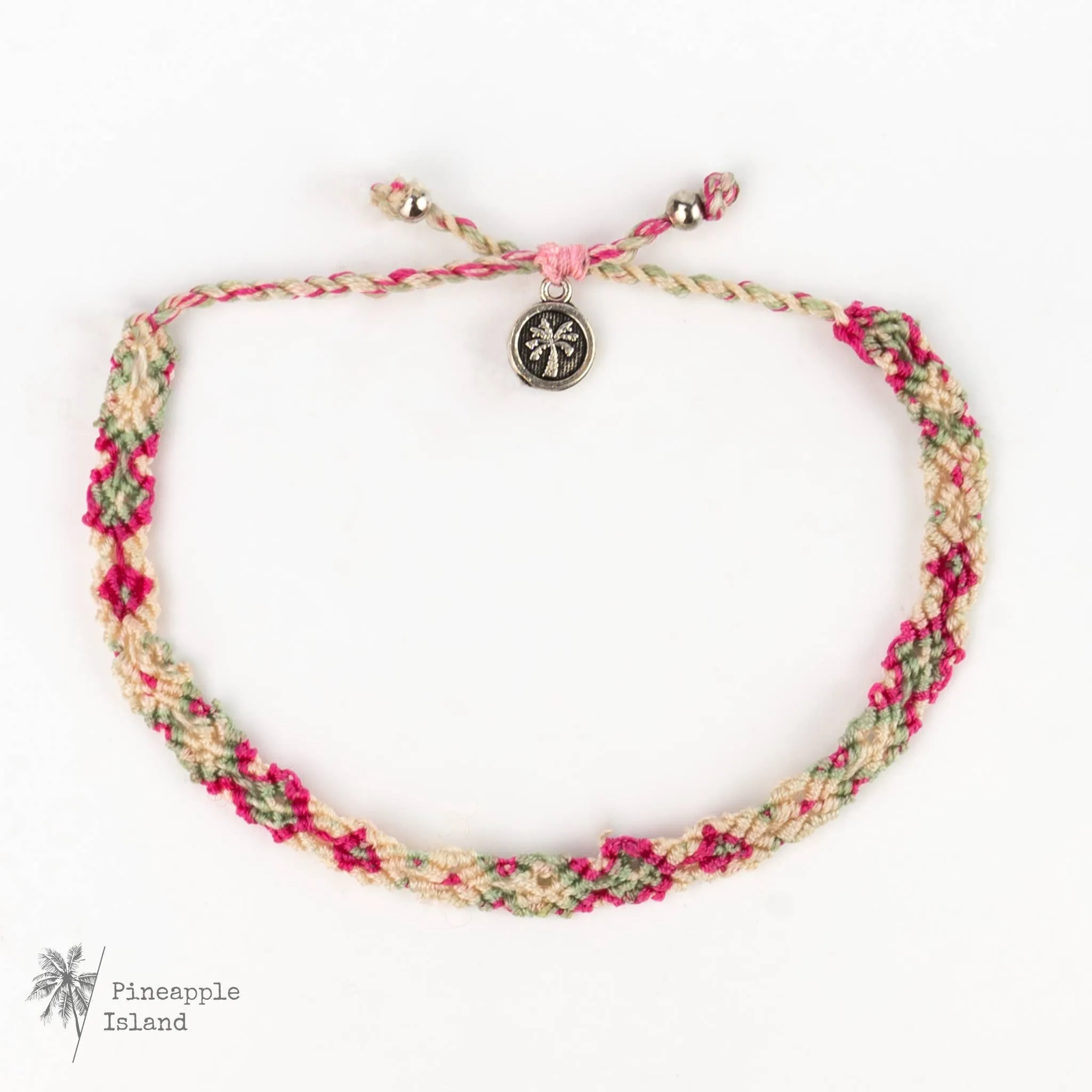 Pineapple Island - Leme Surf Bracelet, Braided Bracelet, by Pineapple Island : Aqua and Pink