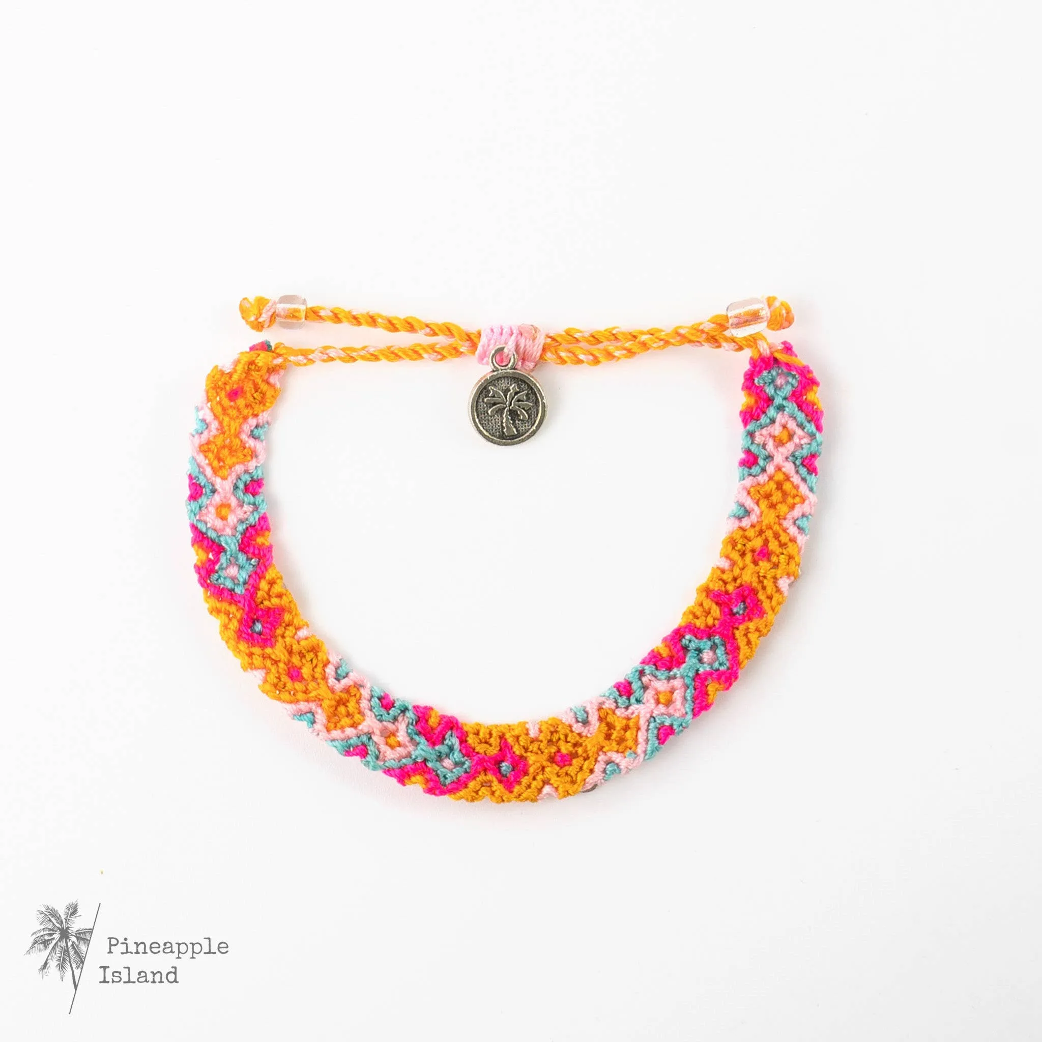 Pineapple Island - Leme Surf Bracelet, Braided Bracelet, by Pineapple Island : Aqua and Pink