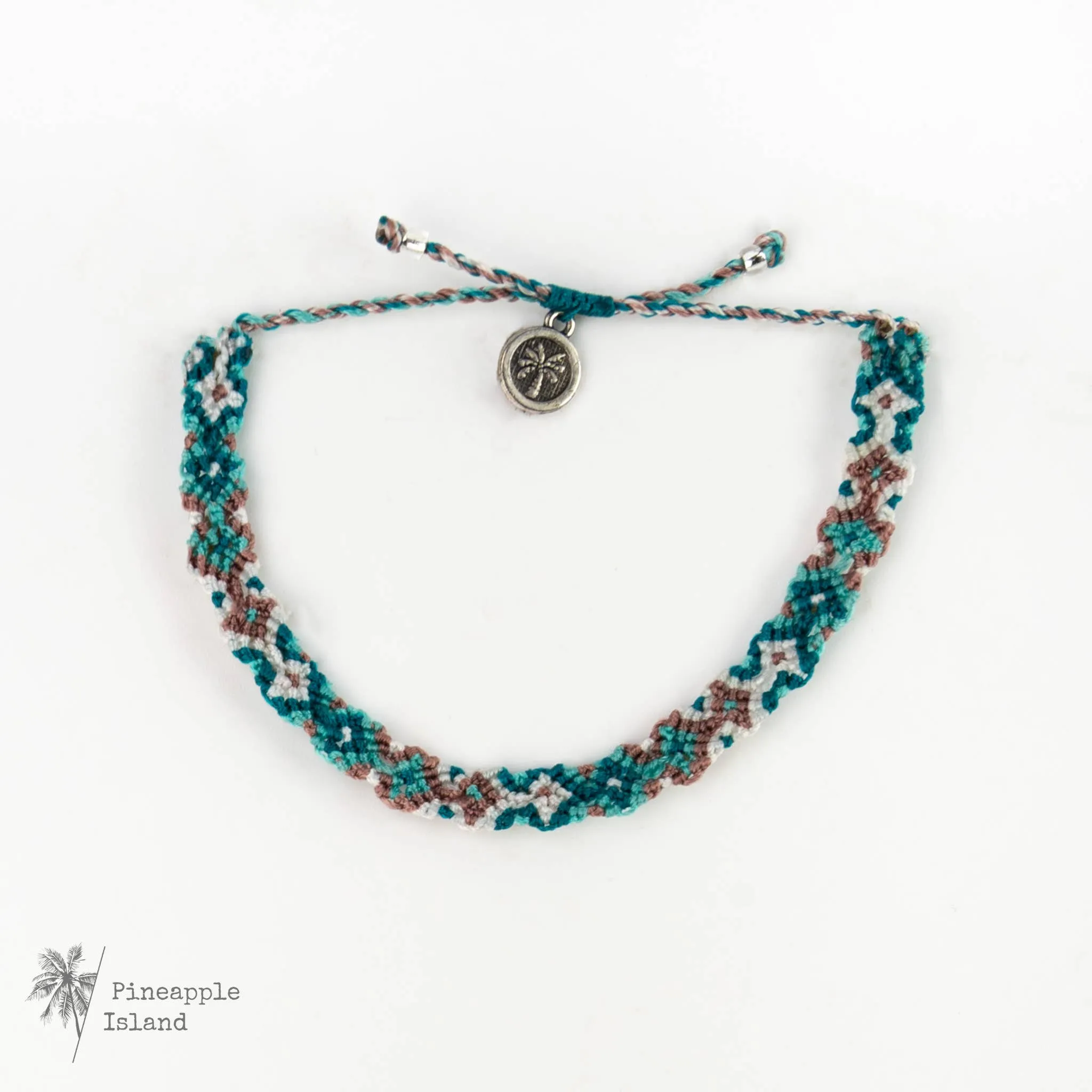 Pineapple Island - Leme Surf Bracelet, Braided Bracelet, by Pineapple Island : Aqua and Pink