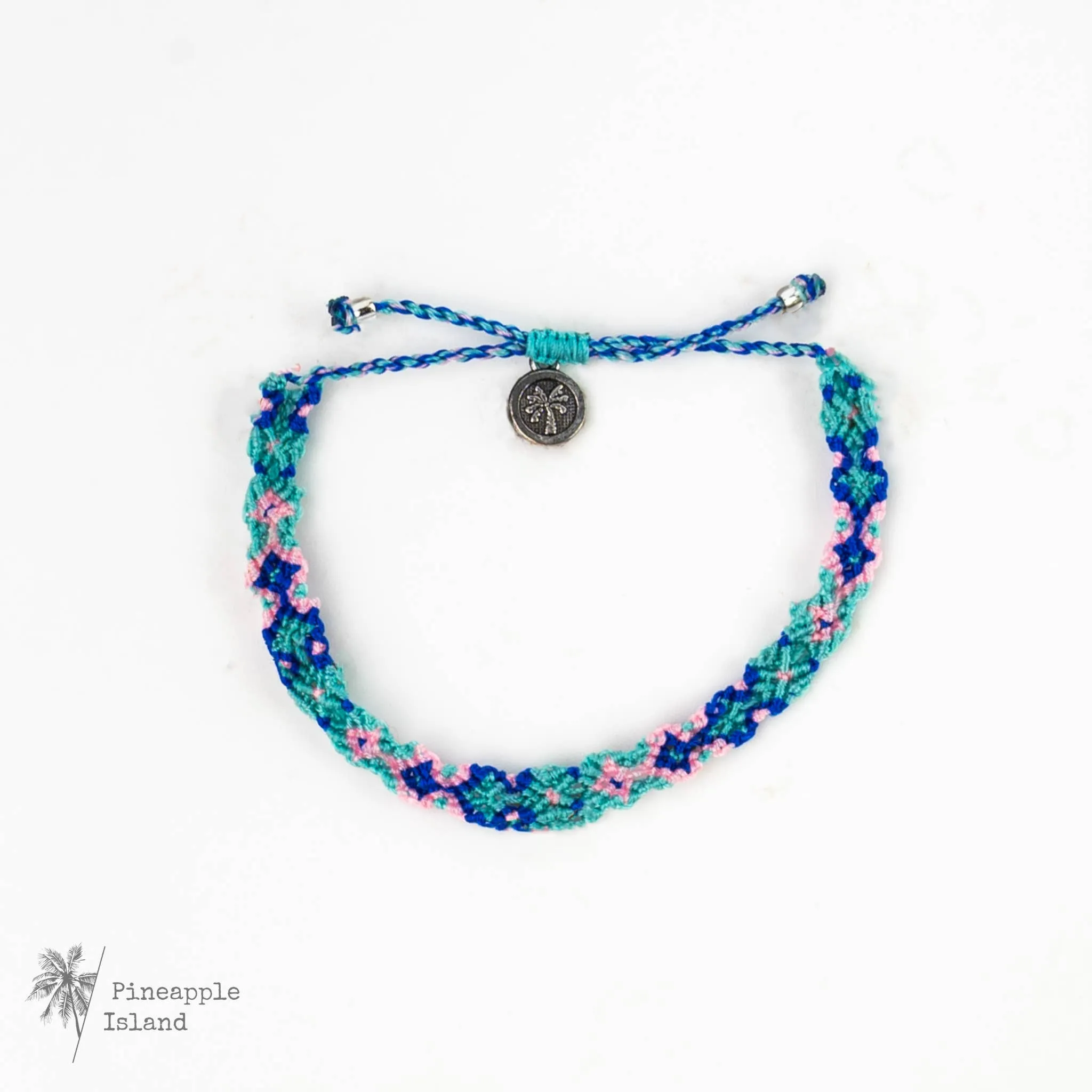 Pineapple Island - Leme Surf Bracelet, Braided Bracelet, by Pineapple Island : Aqua and Pink