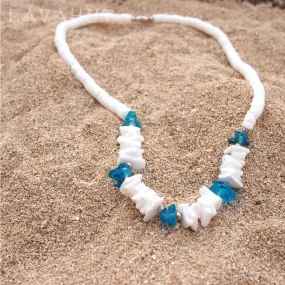 Puka Gem Blue Hawaiian Necklace