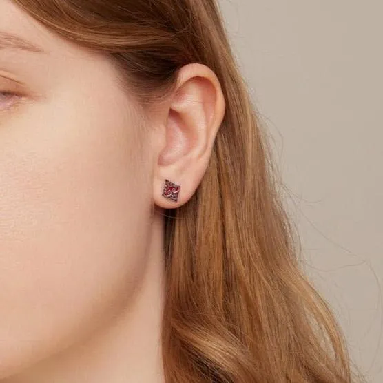 Punk Asymmetric Poker Card Symbols Stud Earrings