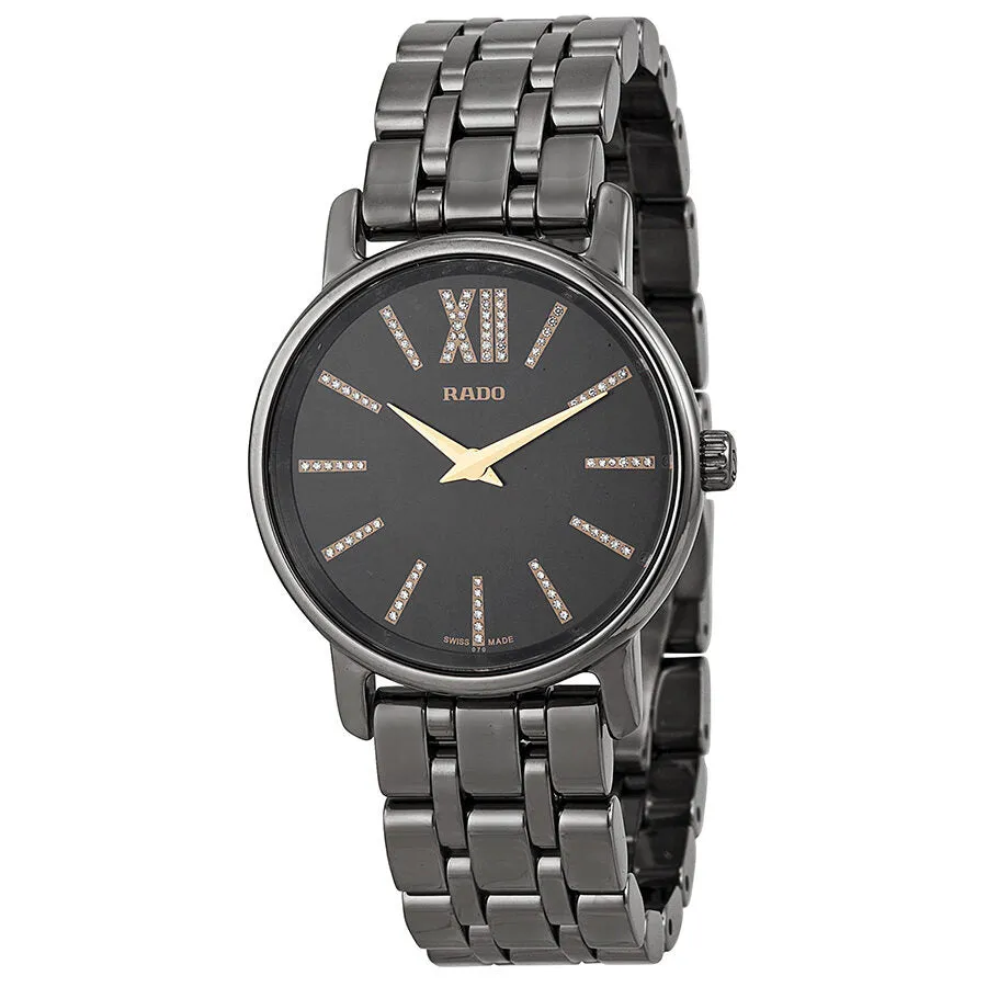 Rado DiaMaster Black Diamond Dial Black Ceramic Ladies Watch R14064707