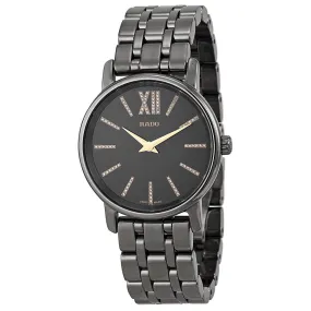 Rado DiaMaster Black Diamond Dial Black Ceramic Ladies Watch R14064707