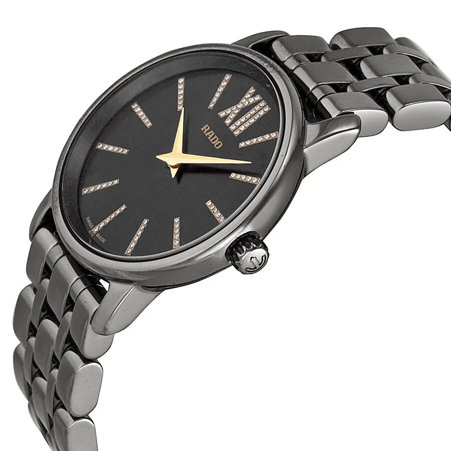 Rado DiaMaster Black Diamond Dial Black Ceramic Ladies Watch R14064707