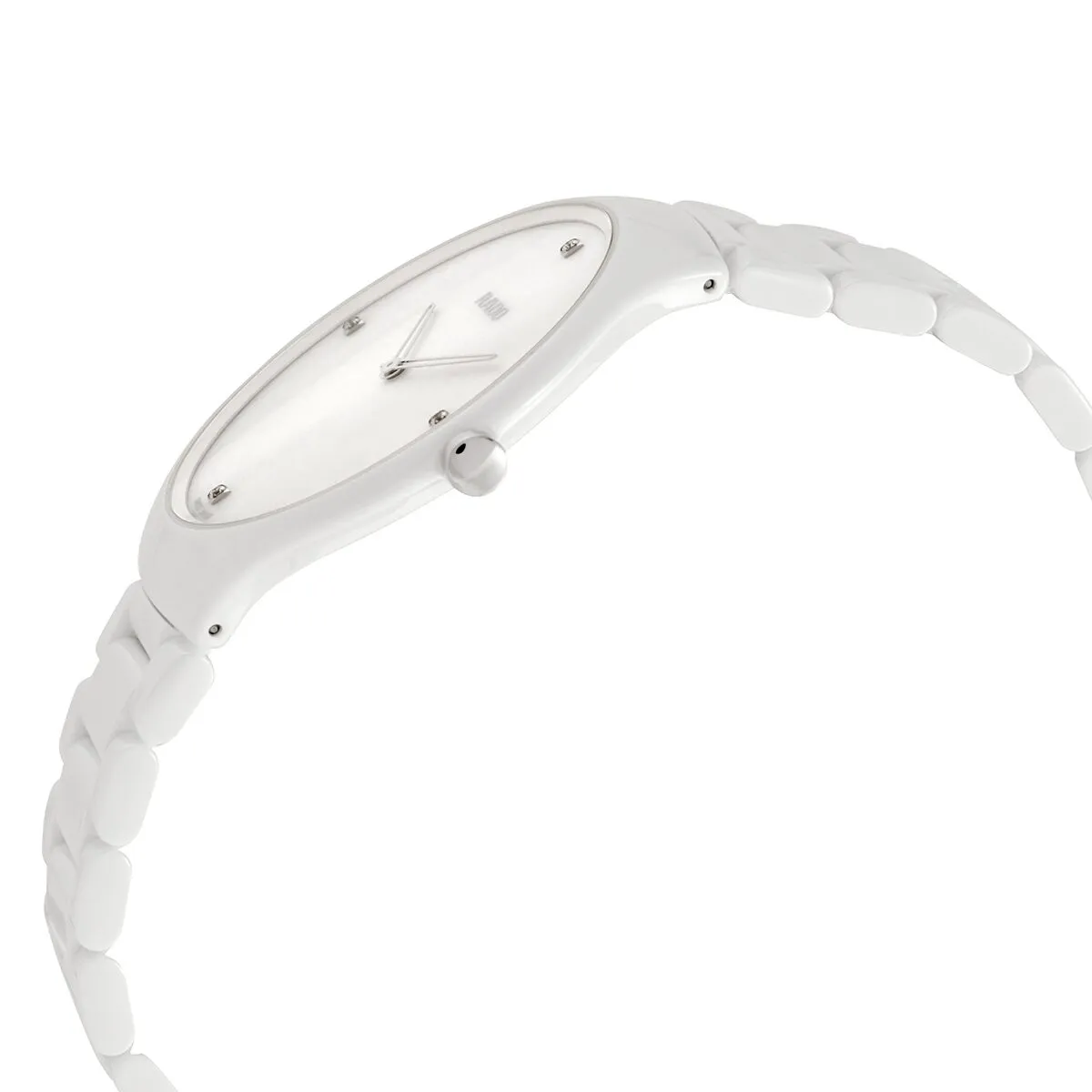 Rado True Thinline Mother of Pearl Dial White Ceramic Men's Watch R27957902