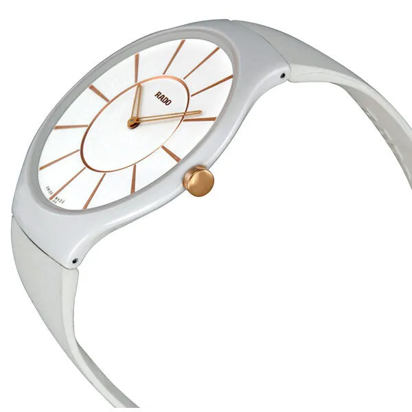 Rado True Thinline White Dial Rubber Strap Ladies Watch R27957109