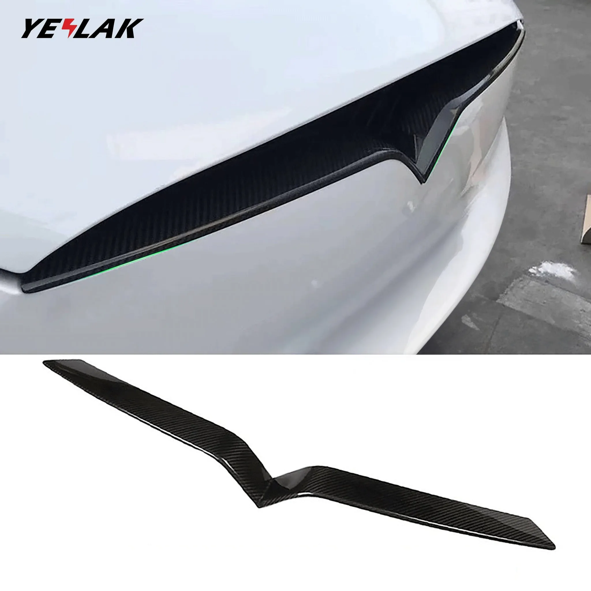 Real Carbon Fiber Front Bumper Inlay For Tesla Model X 2017-2025 