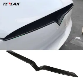 Real Carbon Fiber Front Bumper Inlay For Tesla Model X 2017-2025 