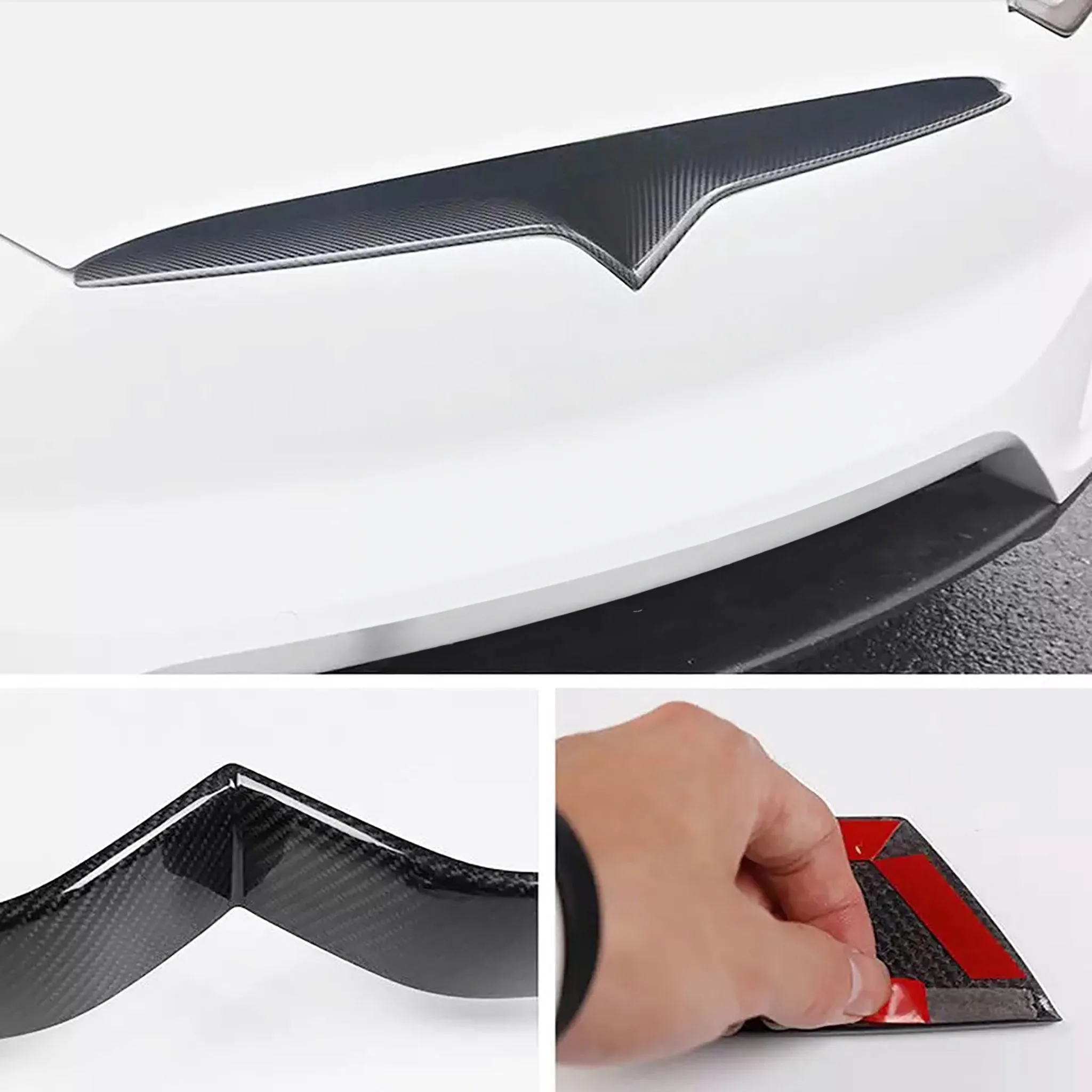 Real Carbon Fiber Front Bumper Inlay For Tesla Model X 2017-2025 