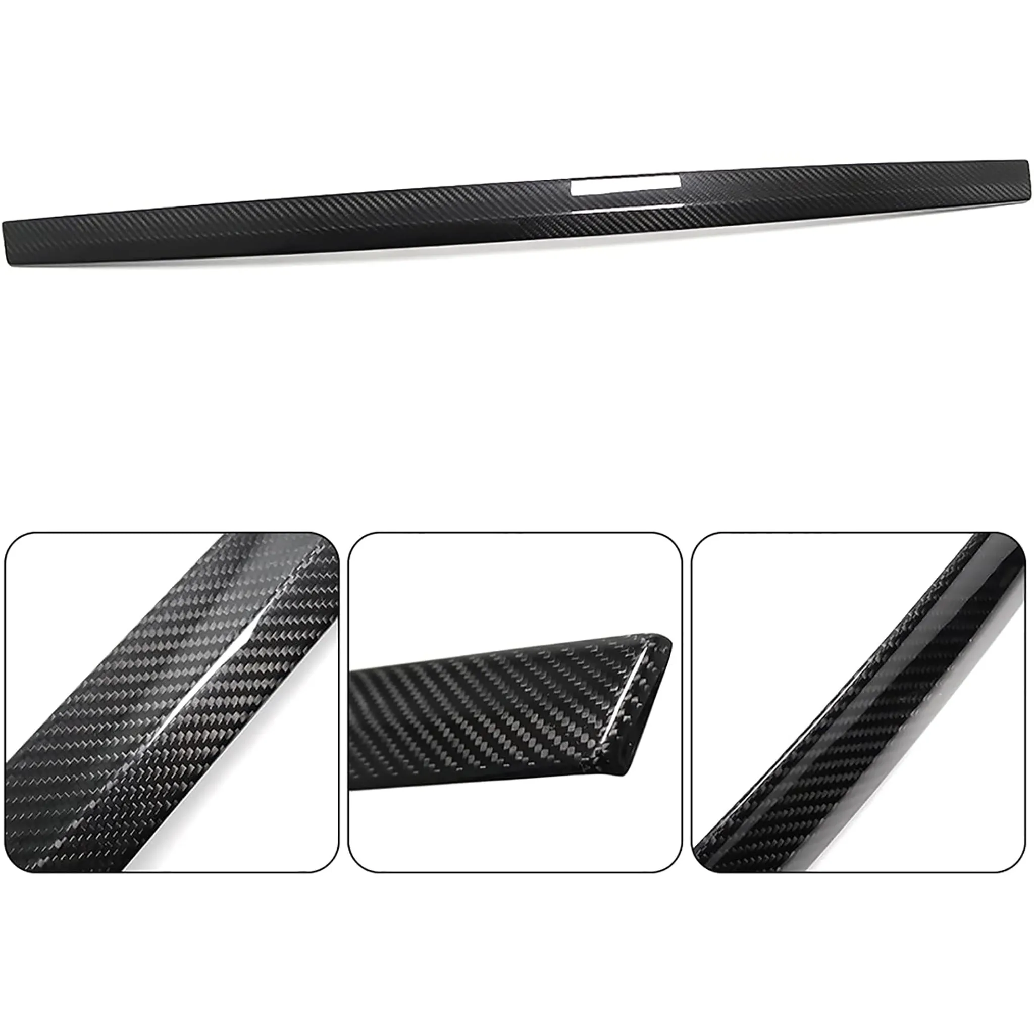Real Carbon Fiber Tailgate Trim Cover for Tesla Model S 2021-2025 