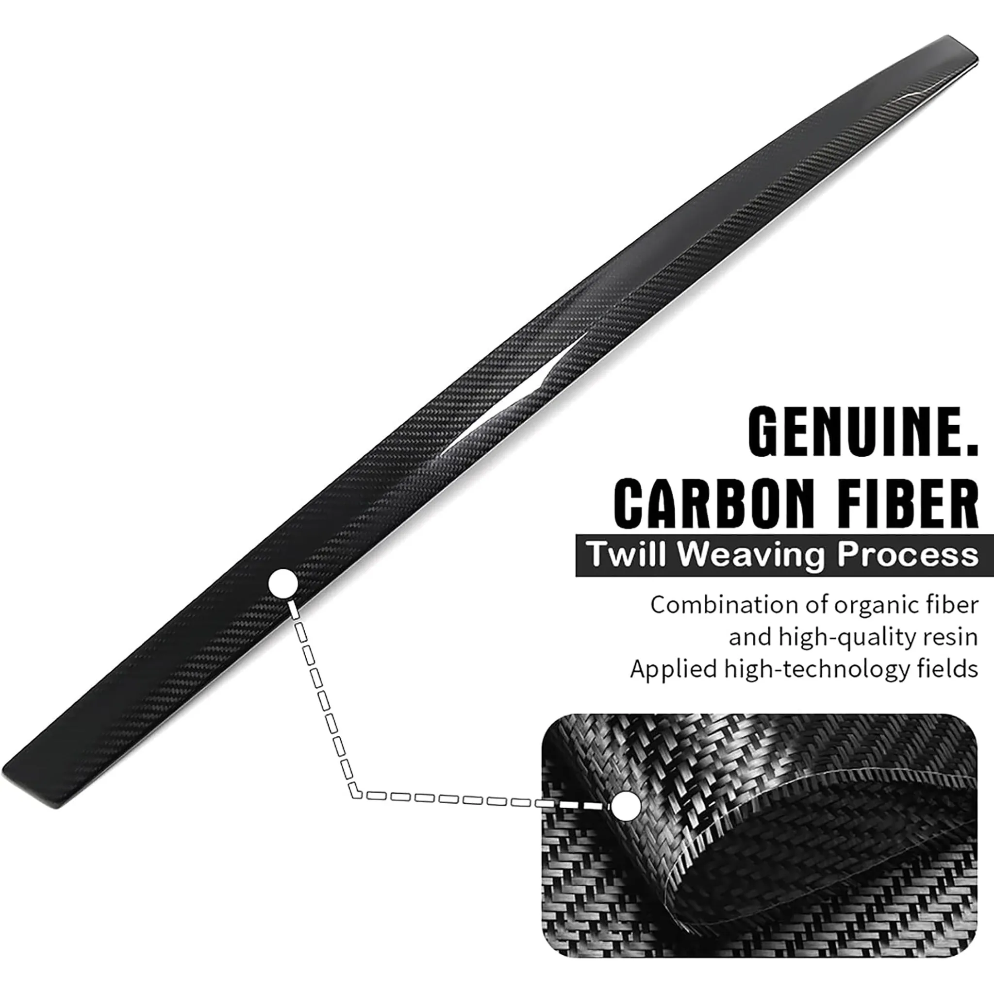 Real Carbon Fiber Tailgate Trim Cover for Tesla Model S 2021-2025 