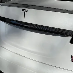 Real Carbon Fiber Tailgate Trim Cover for Tesla Model S 2021-2025 