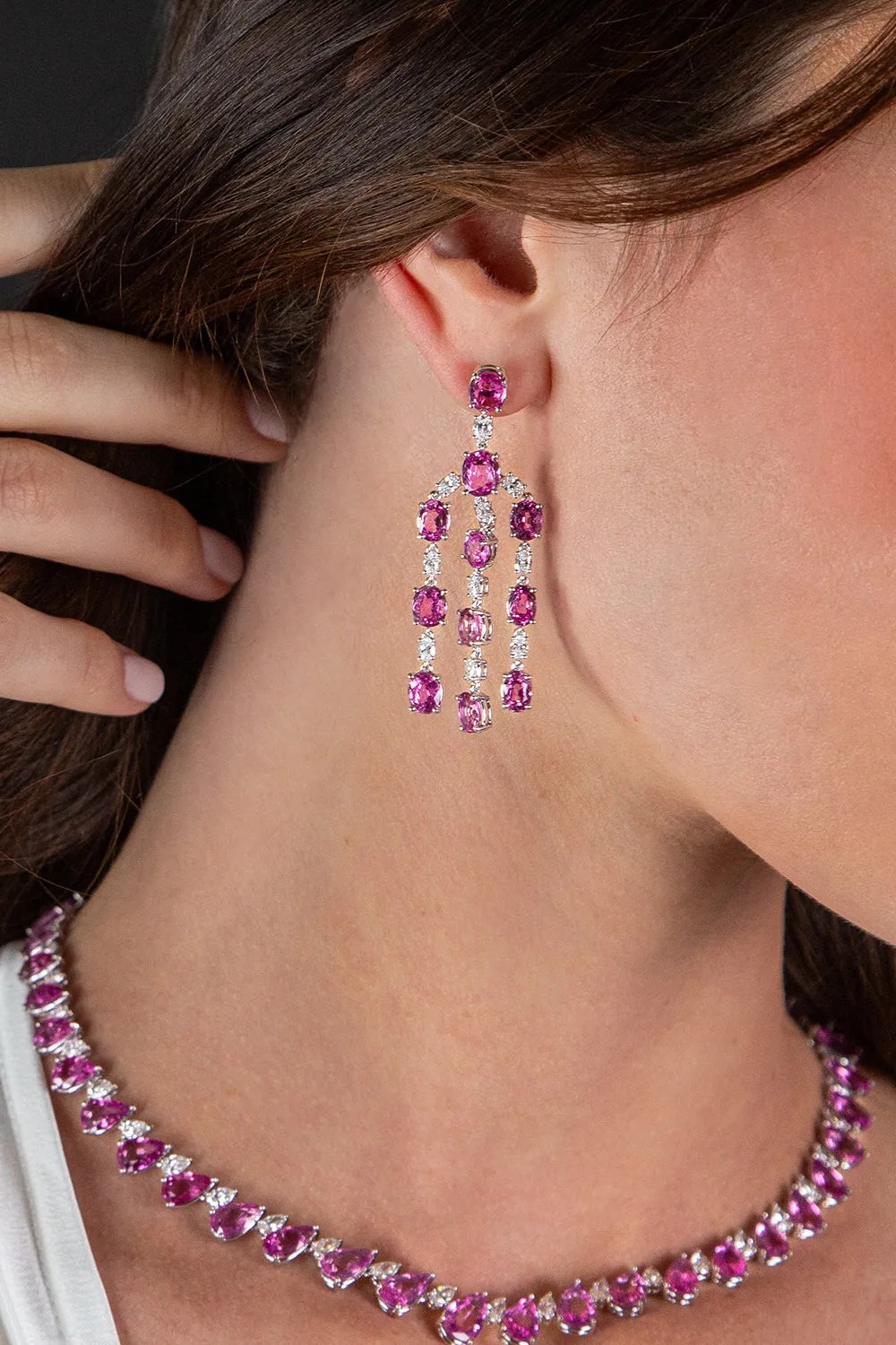 Reina Pink Sapphire Earrings