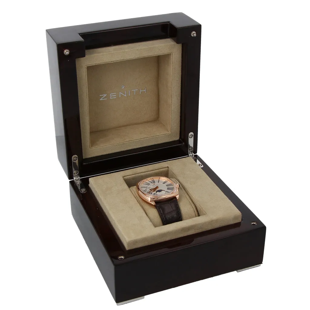 Reloj Zenith para caballero modelo Star Moonphase Heritage caja en oro rosa 18 kilates.