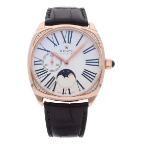 Reloj Zenith para caballero modelo Star Moonphase Heritage caja en oro rosa 18 kilates.