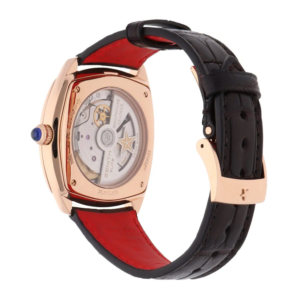 Reloj Zenith para caballero modelo Star Moonphase Heritage caja en oro rosa 18 kilates.