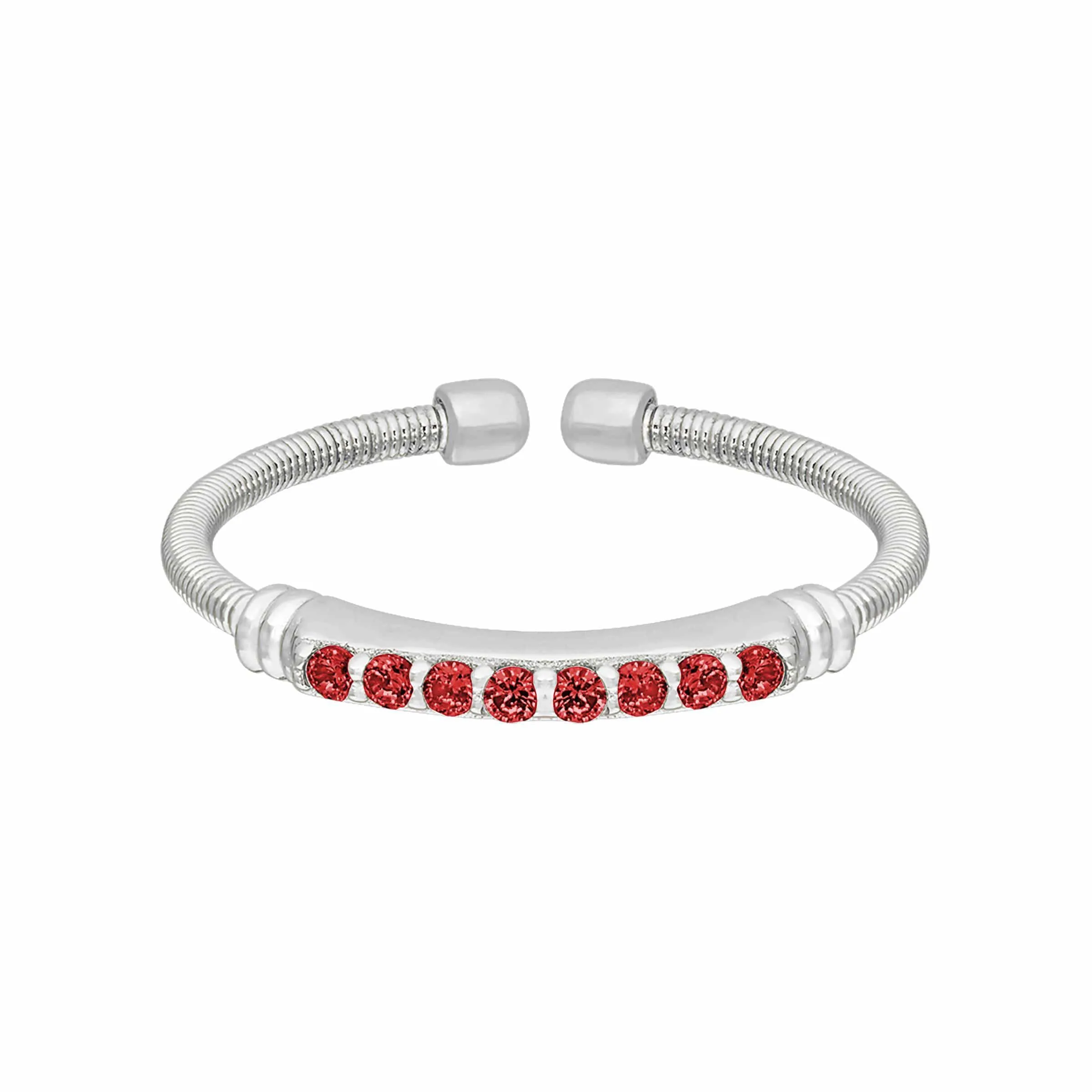 Rhodium Finish Sterling Silver Garnet Birth Gems January Ring  - LL7004R1-RH