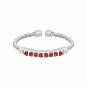 Rhodium Finish Sterling Silver Garnet Birth Gems January Ring  - LL7004R1-RH