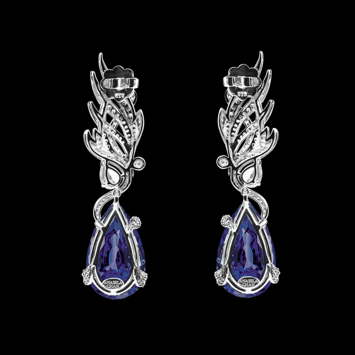 Sapphire Feather Earrings